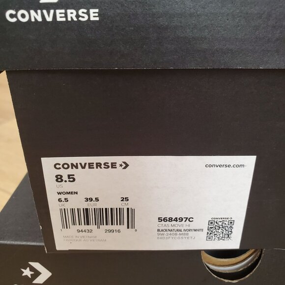 Converse Chuck Taylor All Star Move Platform Womens 8.5 Sneakers Black 568497C - Picture 8 of 13